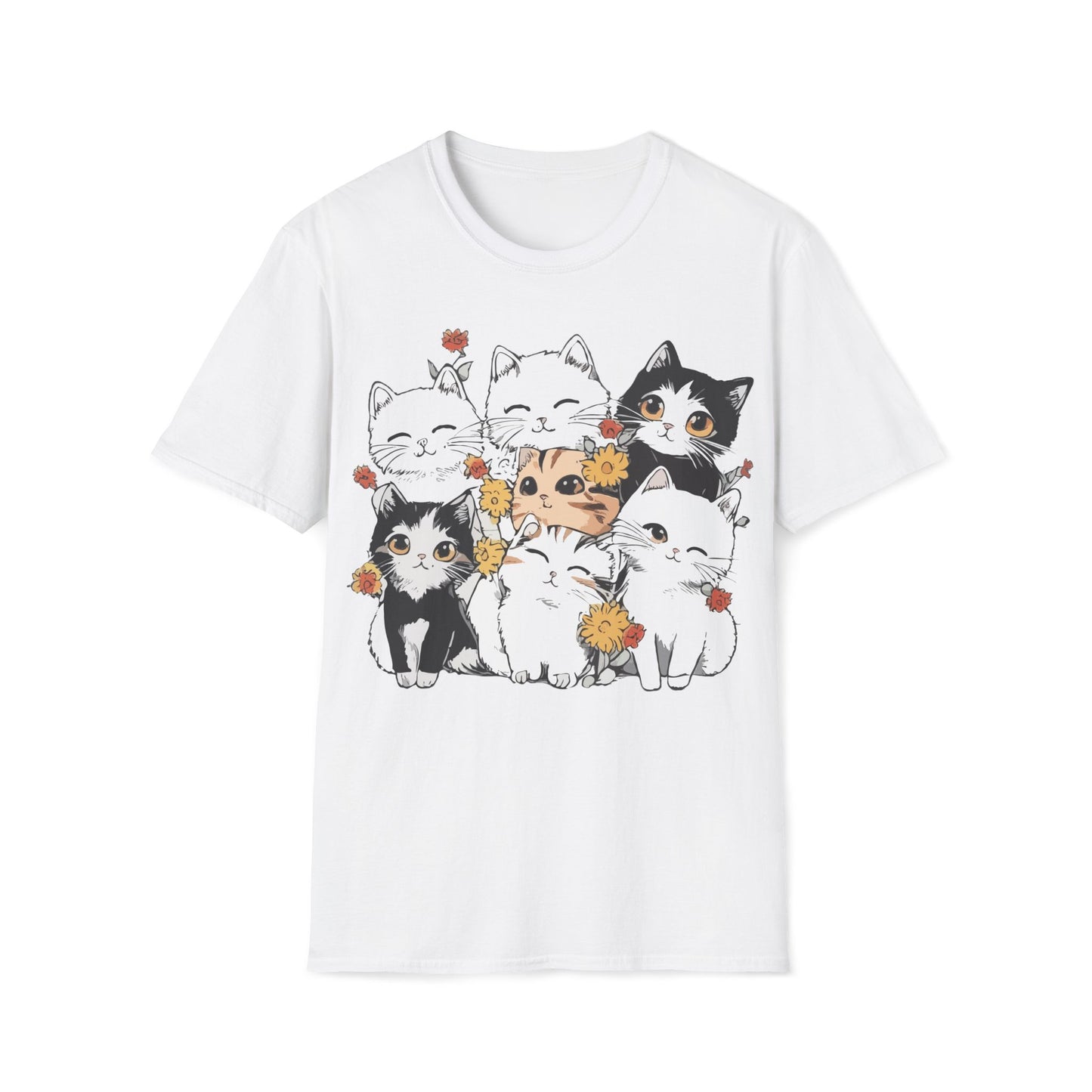 Purrfectly Bloomed – Cute Floral Cat T-Shirt