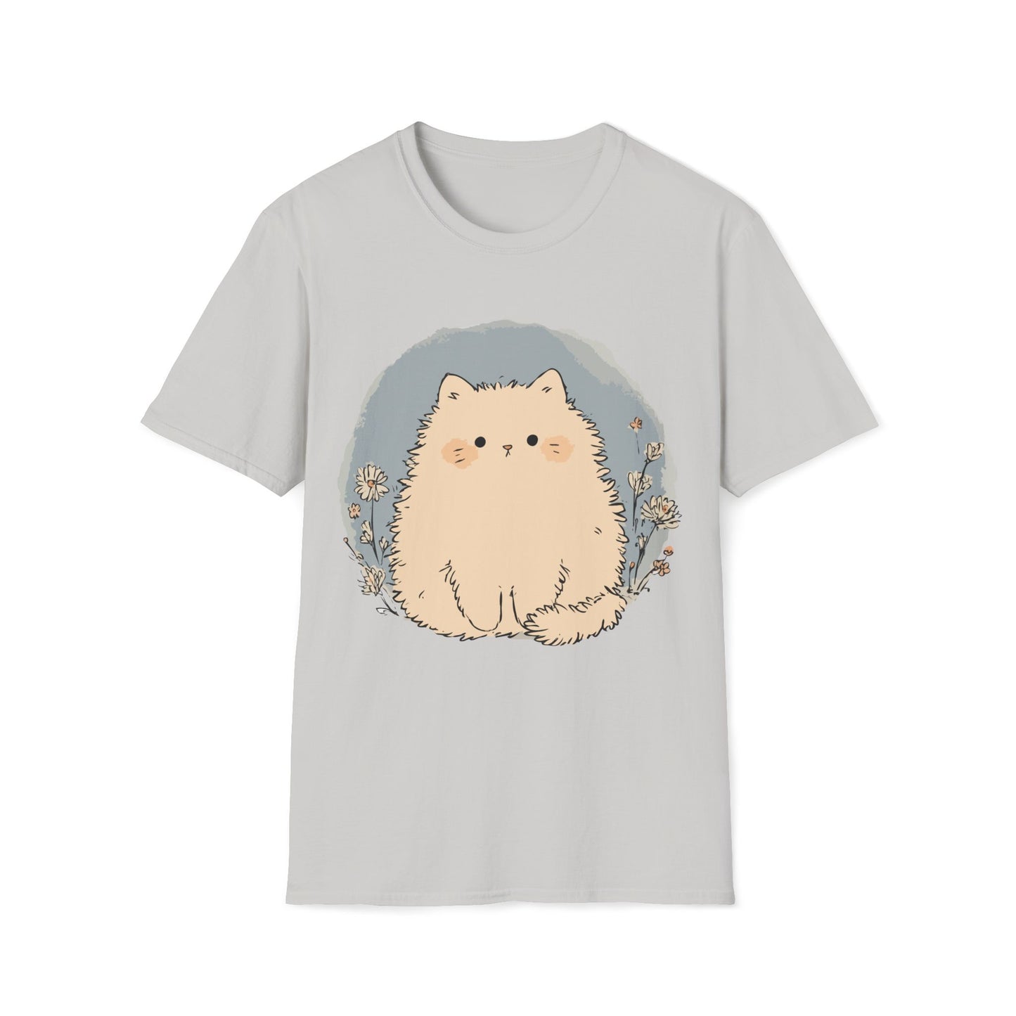 Soft Bloom Kitty – Gentle Floral Aesthetic Cat Tee