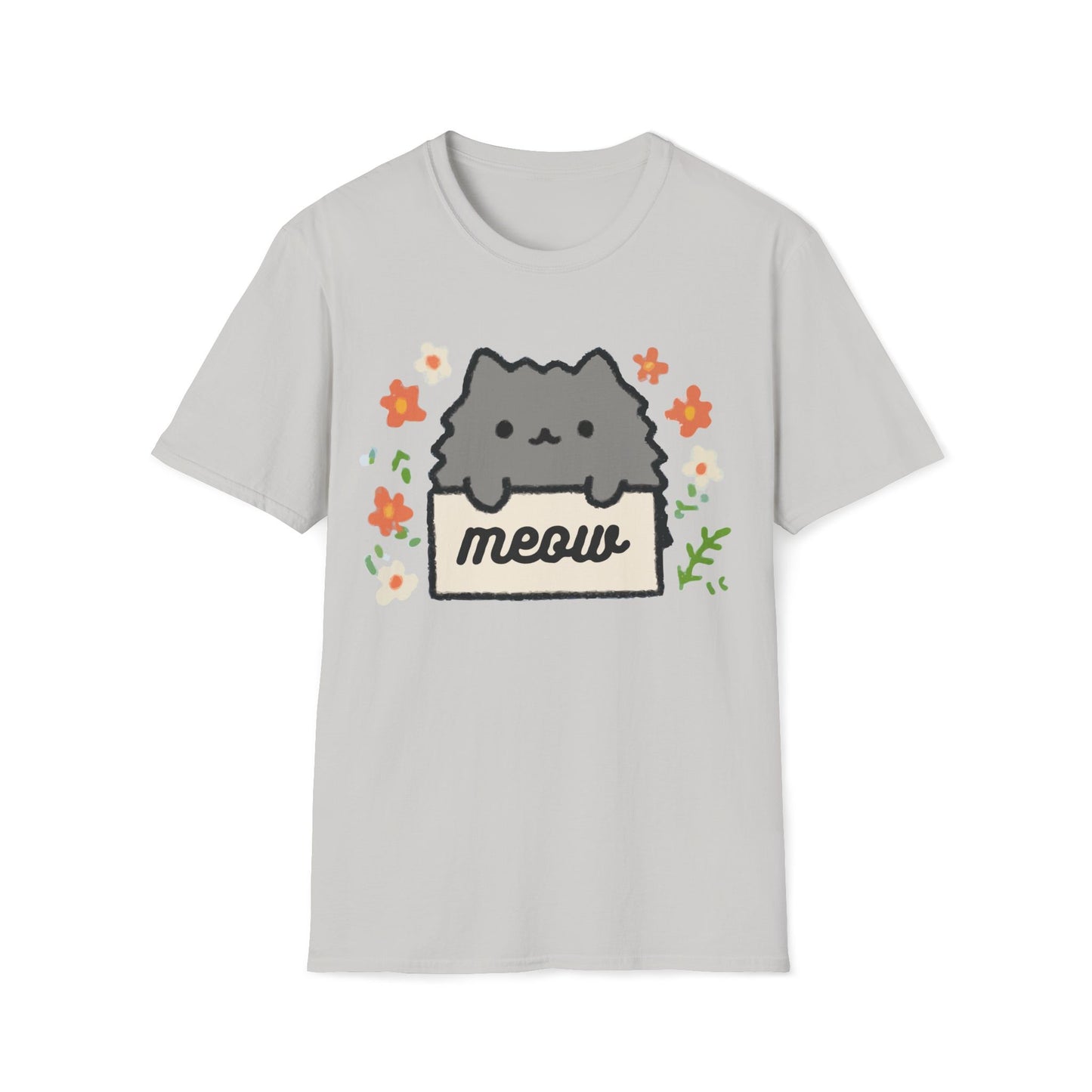 Cute Floral Cat T-Shirt