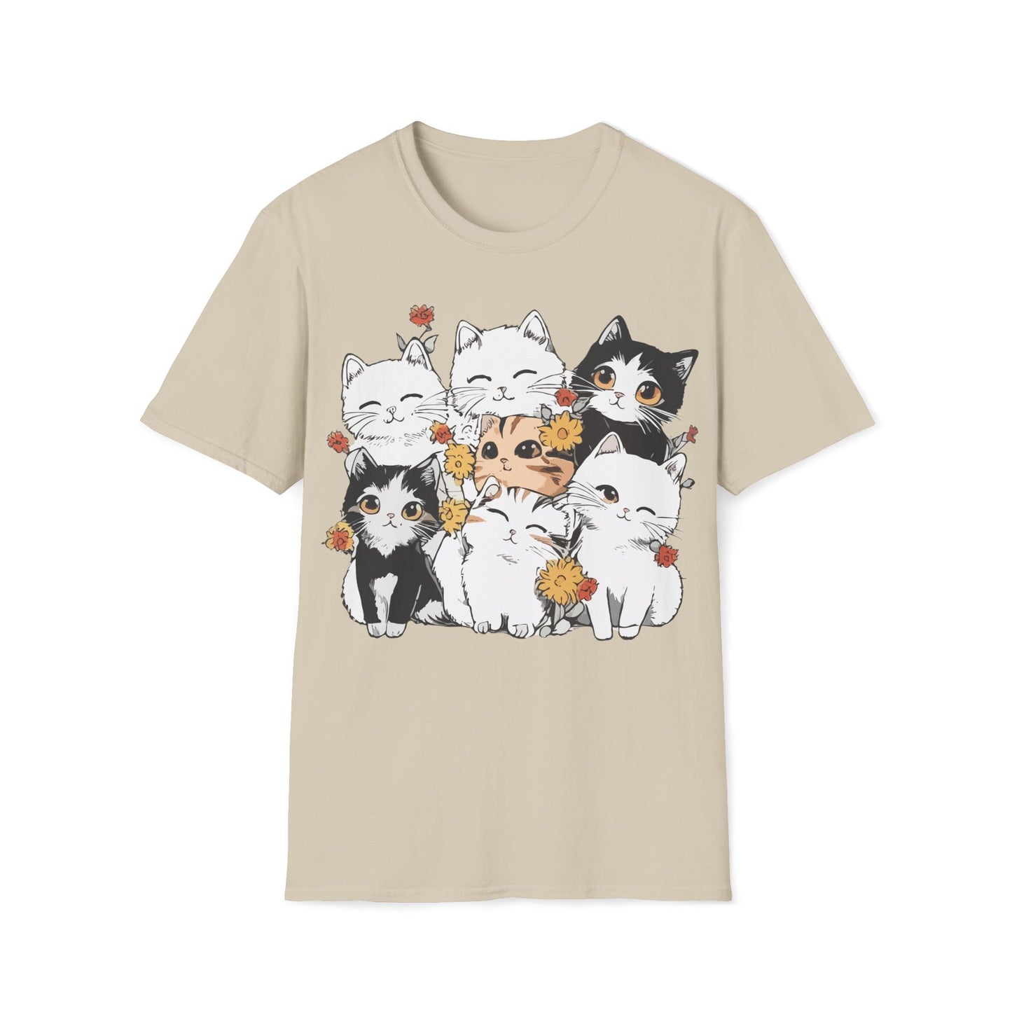 Purrfectly Bloomed – Cute Floral Cat T-Shirt