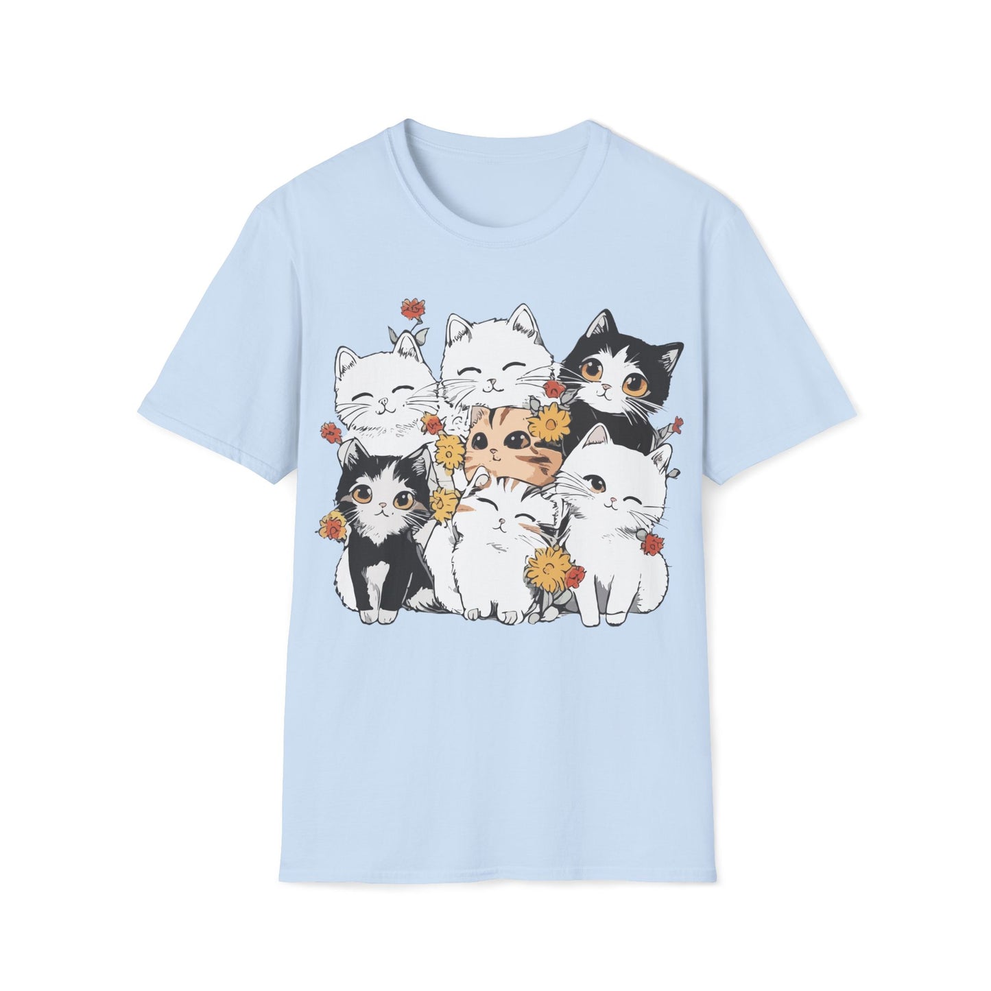 Purrfectly Bloomed – Cute Floral Cat T-Shirt
