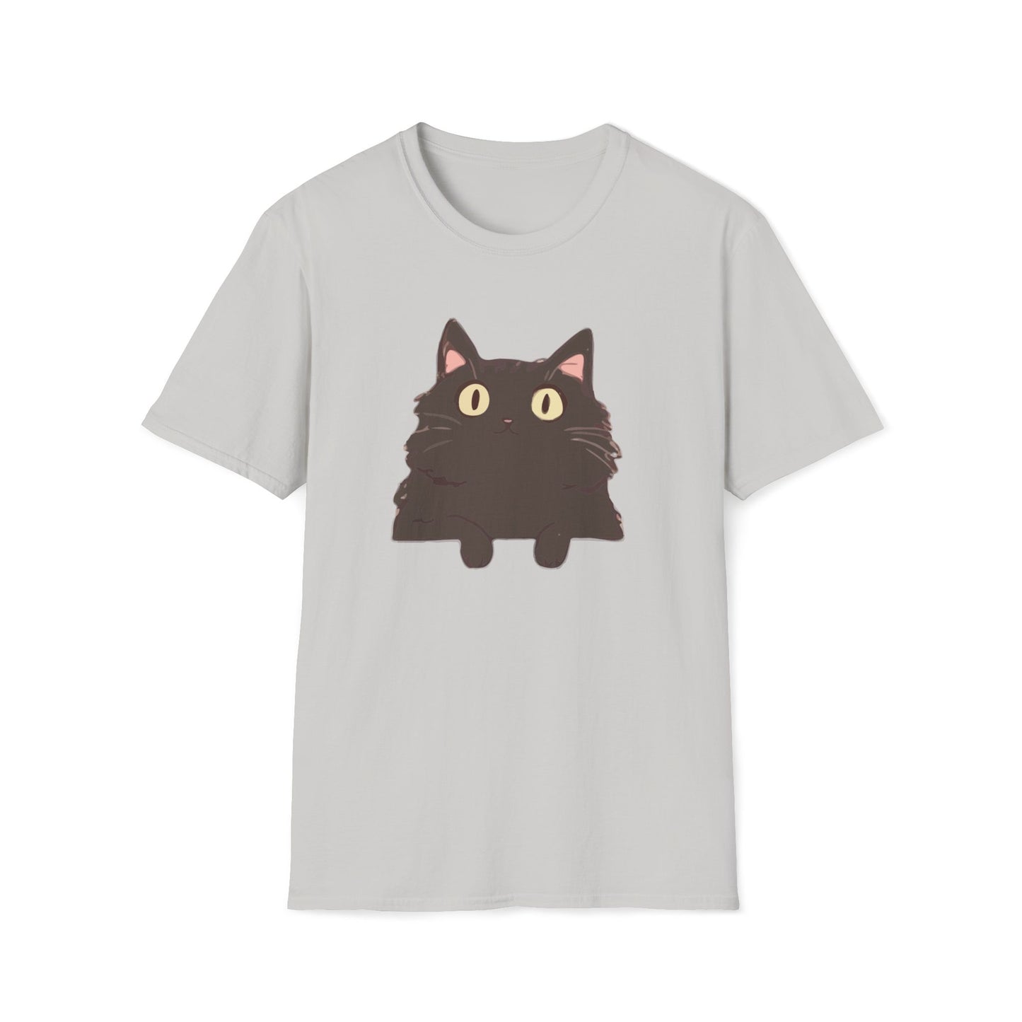Fluffy Black Cat Stare T-Shirt