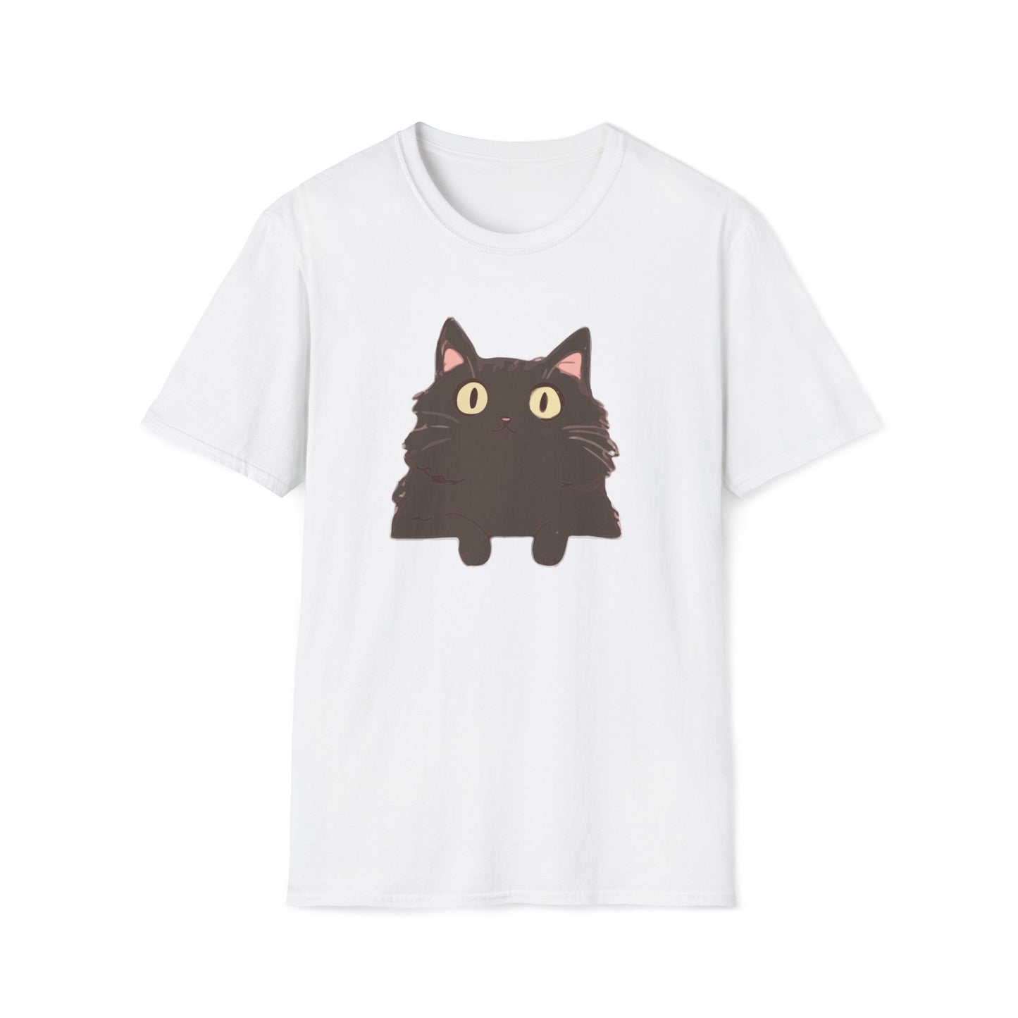 Fluffy Black Cat Stare T-Shirt