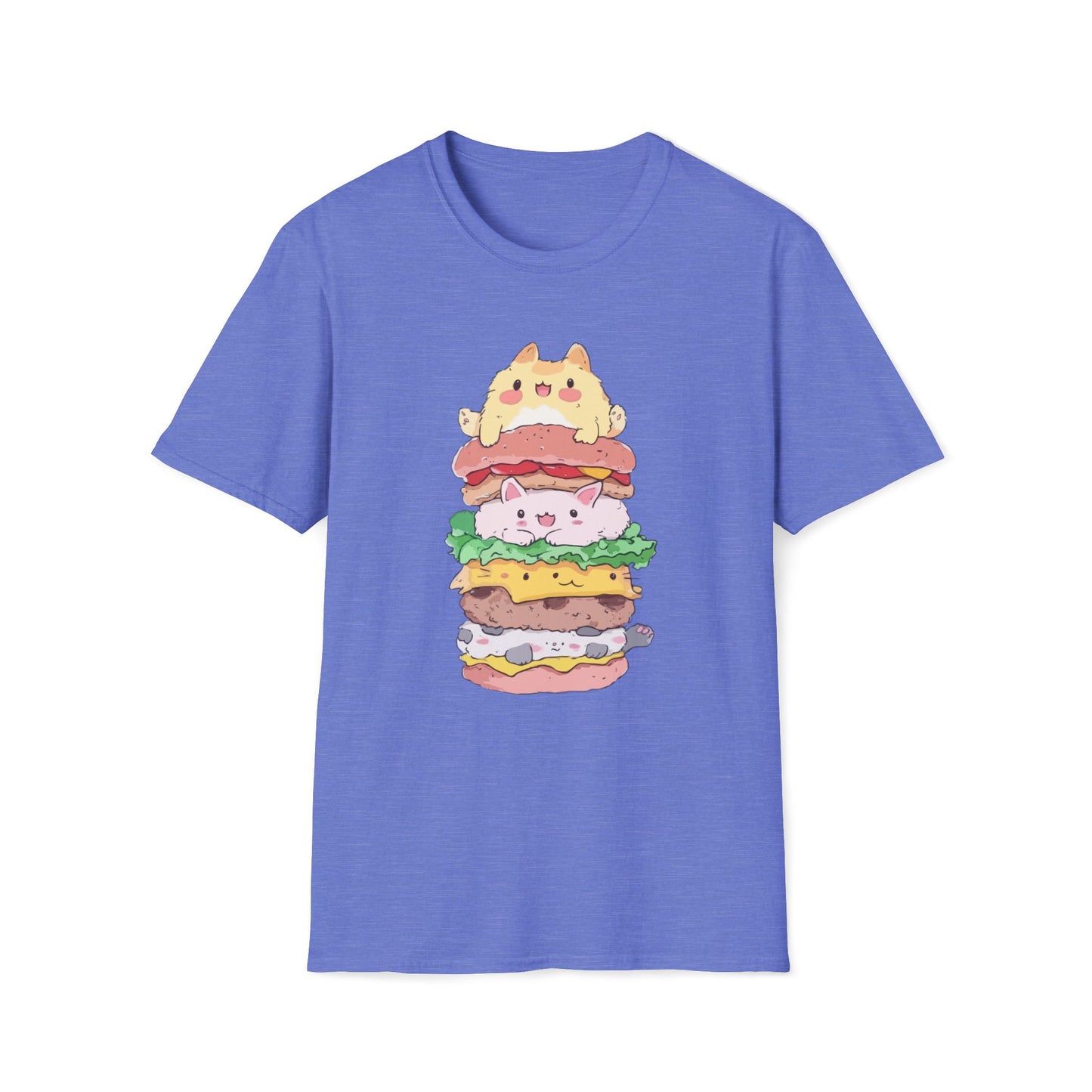 Stacked Kawaii Cat Burger T-Shirt