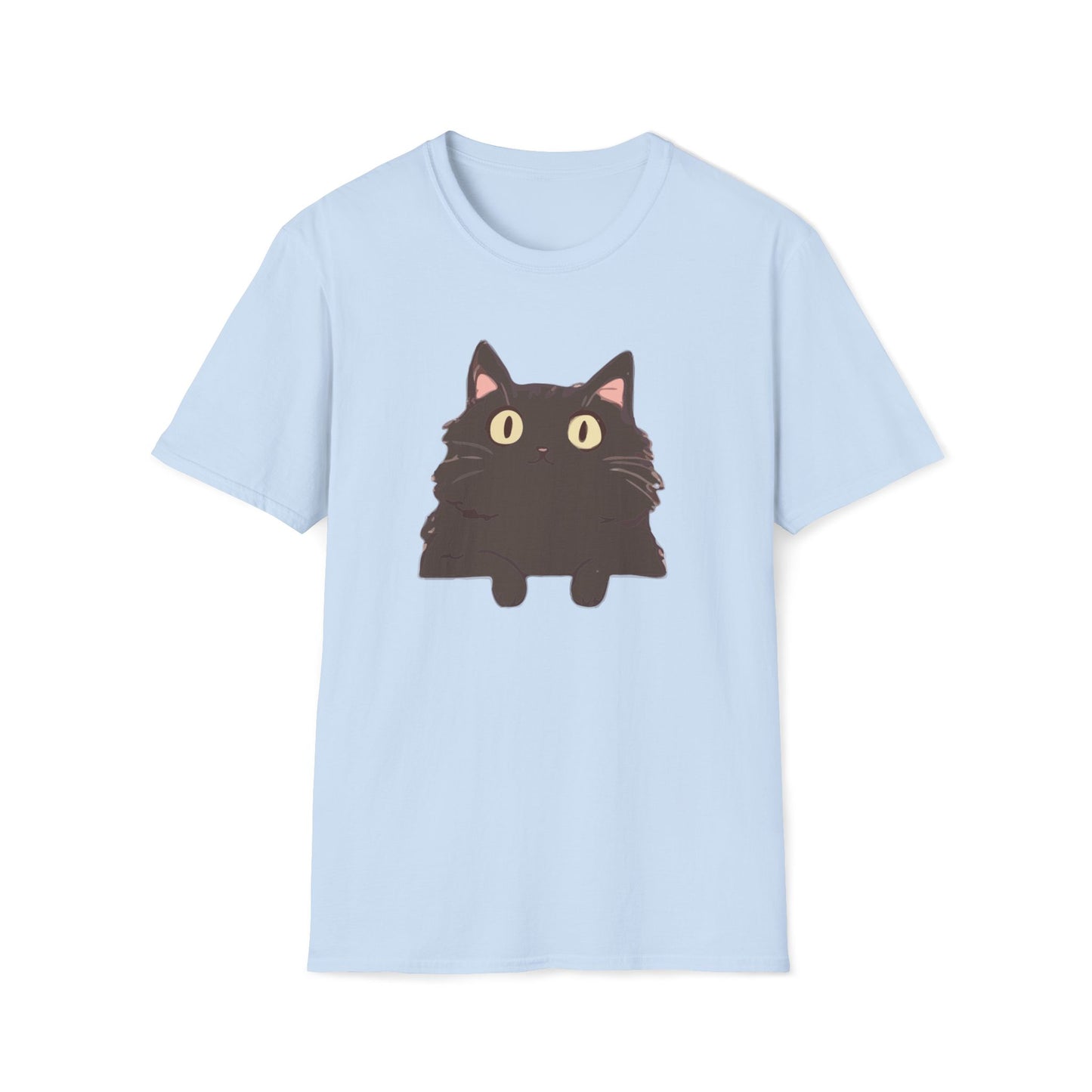 Fluffy Black Cat Stare T-Shirt