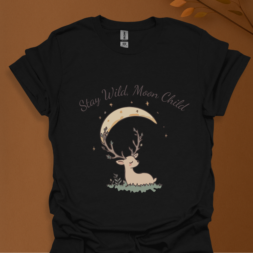 Stay Wild, Moon Child" Deer & Moon T-Shirt