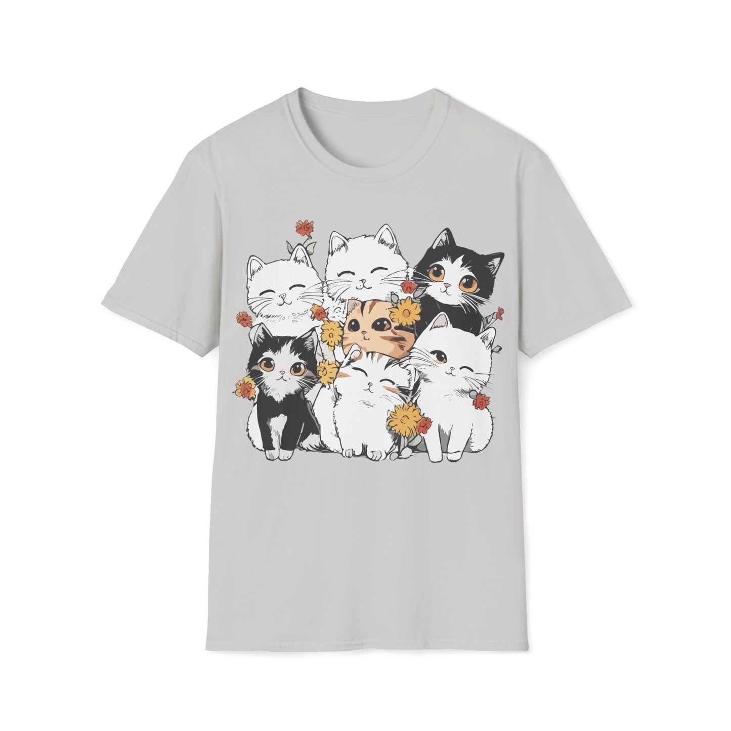 Purrfectly Bloomed – Cute Floral Cat T-Shirt
