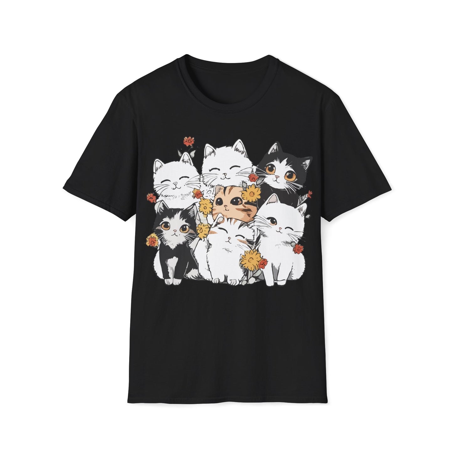 Purrfectly Bloomed – Cute Floral Cat T-Shirt