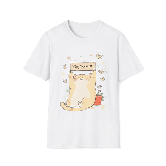 Stay Pawsitive – Cute Cat Motivation T-Shirt