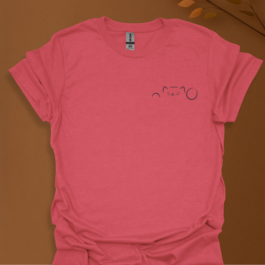 Peekaboo Cat Minimalist T-Shirt