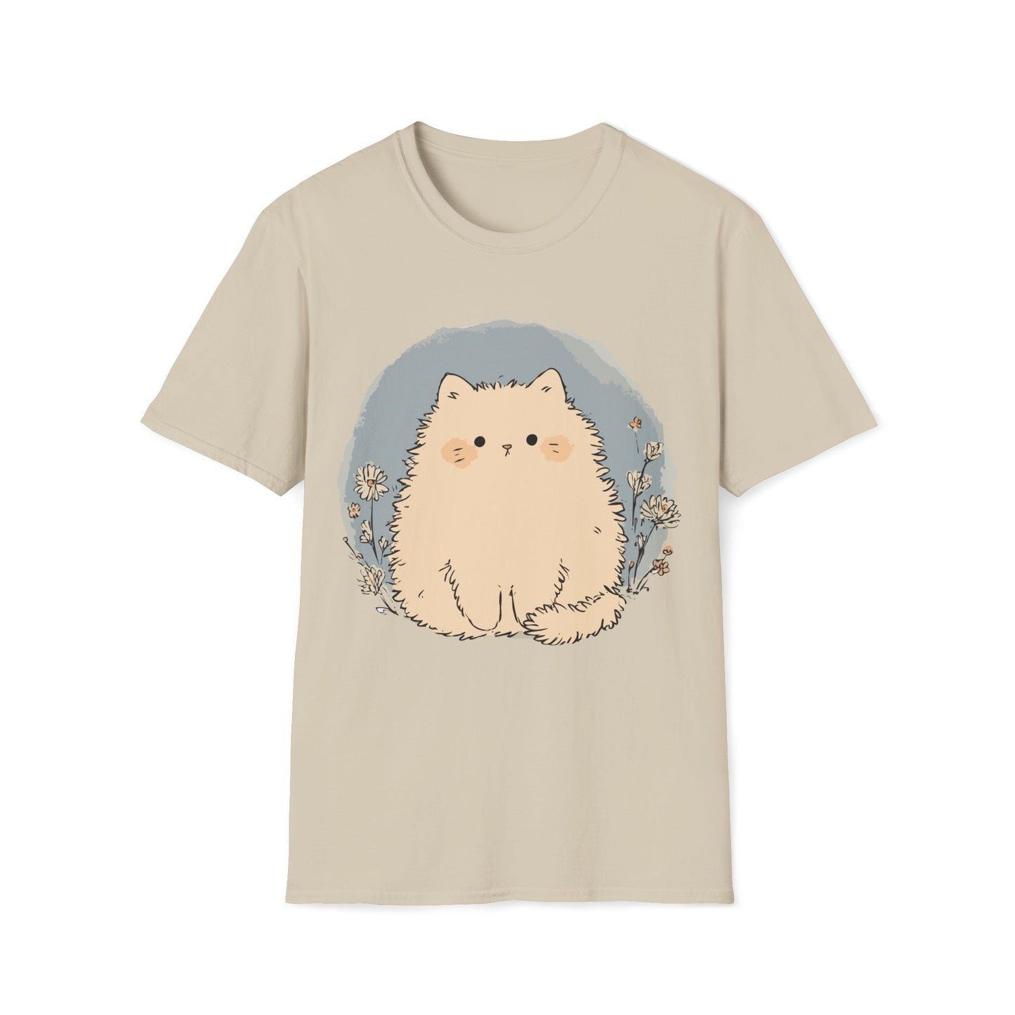 Soft Bloom Kitty – Gentle Floral Aesthetic Cat Tee