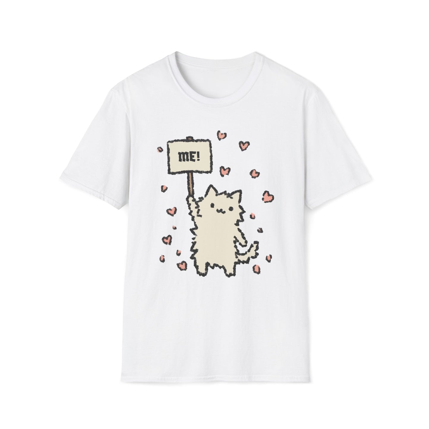 Pick Me! – Adorable Sign-Holding Cat T-Shirt