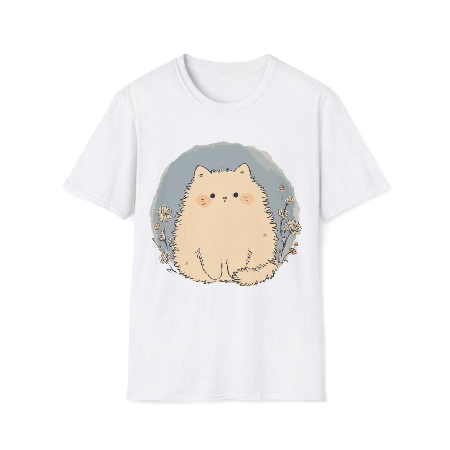 Soft Bloom Kitty – Gentle Floral Aesthetic Cat Tee