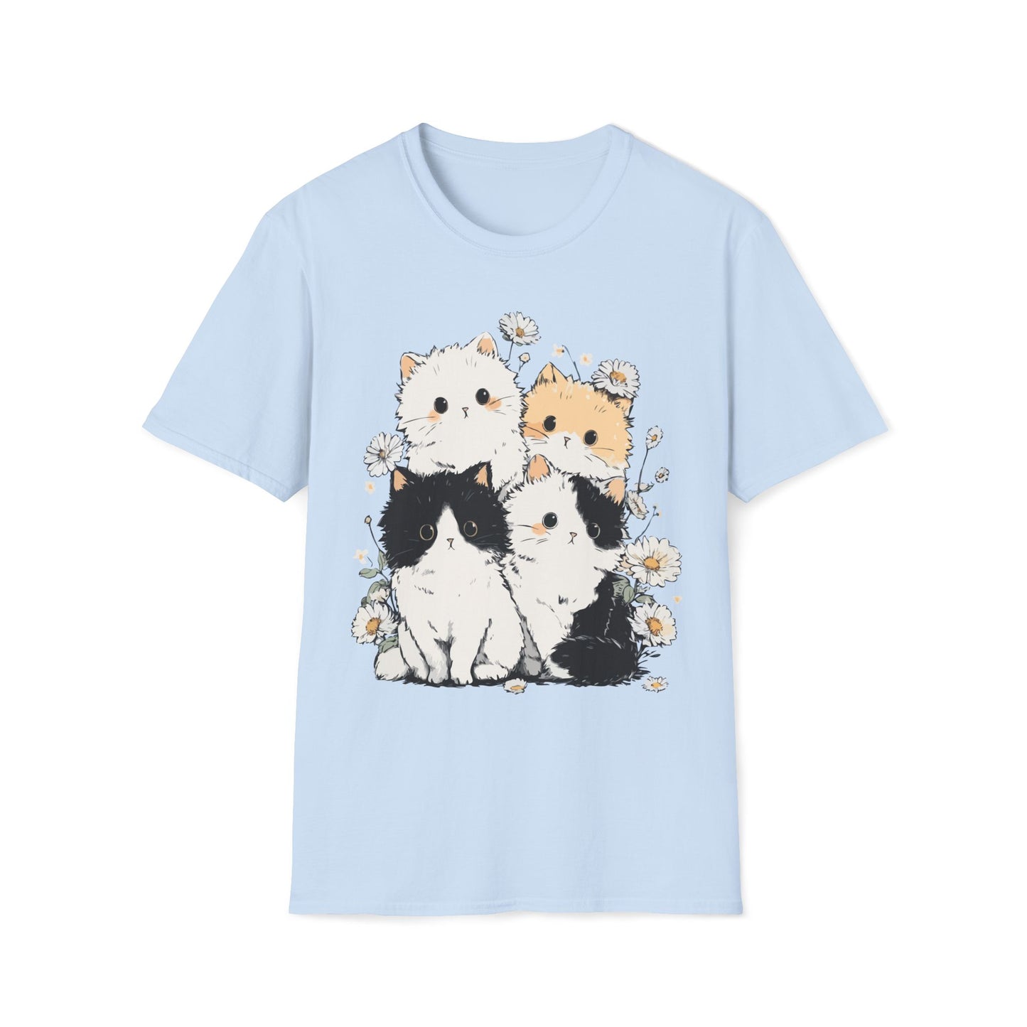 Daisy Friends – Cute Cat Group Floral Tee