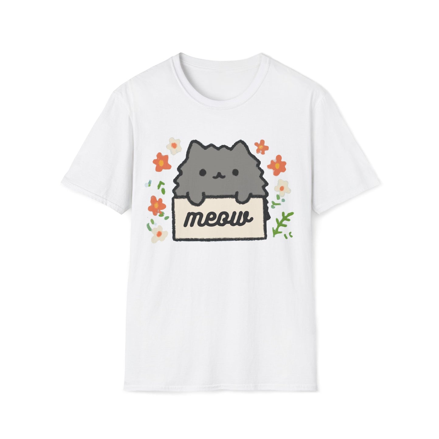 Cute Floral Cat T-Shirt