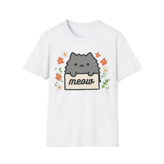 Cute Floral Cat T-Shirt