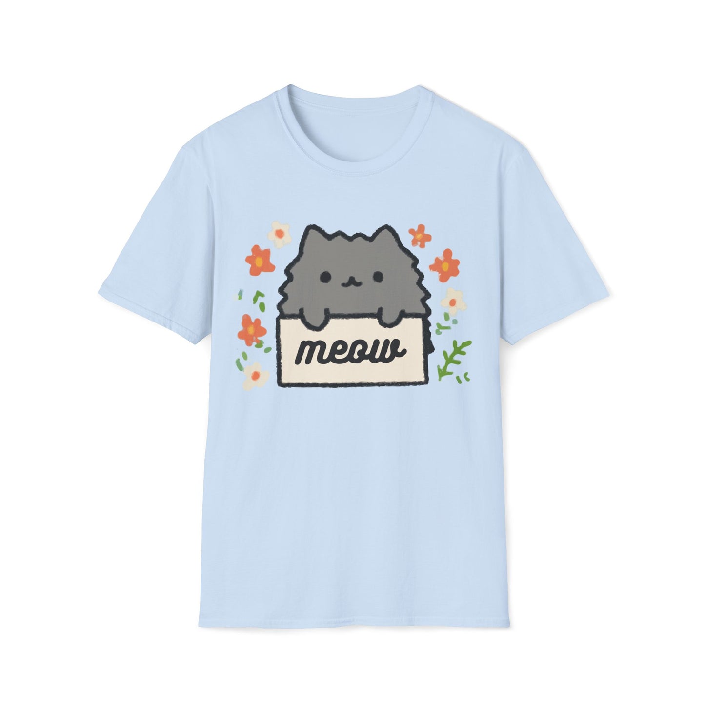 Cute Floral Cat T-Shirt