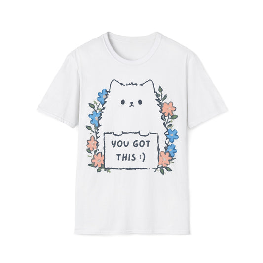 You Got This – Cute Floral Cat T-Shirt