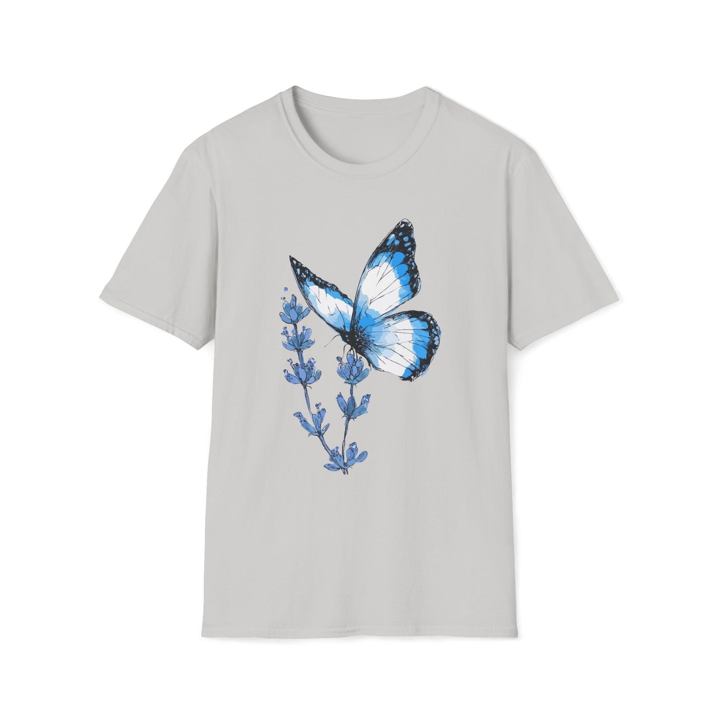 Blue Monarch & Lavender – Watercolor Butterfly Aesthetic Tee