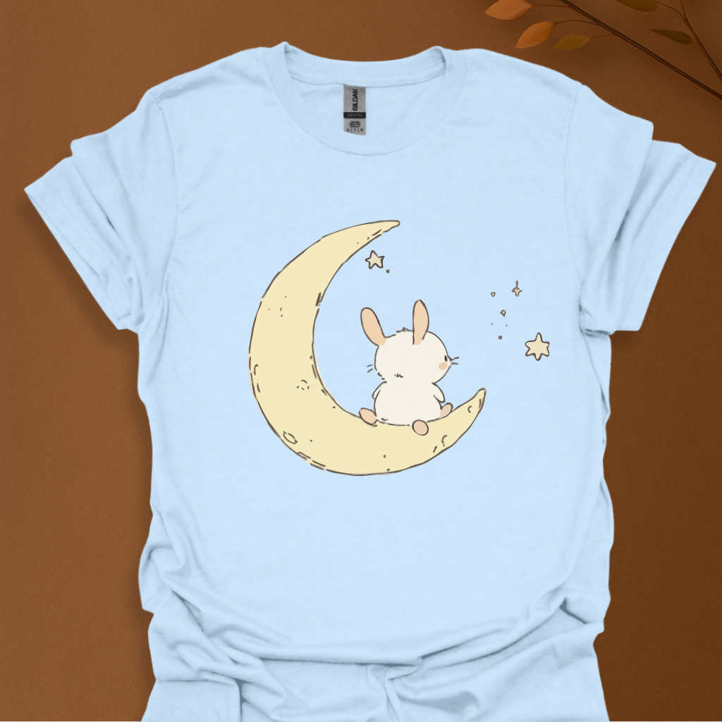 Bunny on the Moon – Dreamy Minimalist T-Shirt
