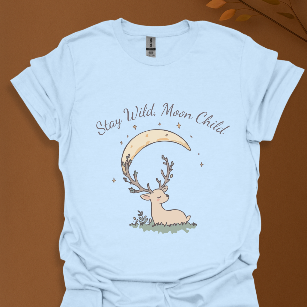 Stay Wild, Moon Child" Deer & Moon T-Shirt