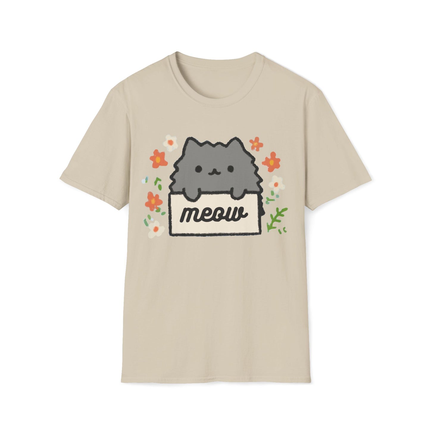 Cute Floral Cat T-Shirt