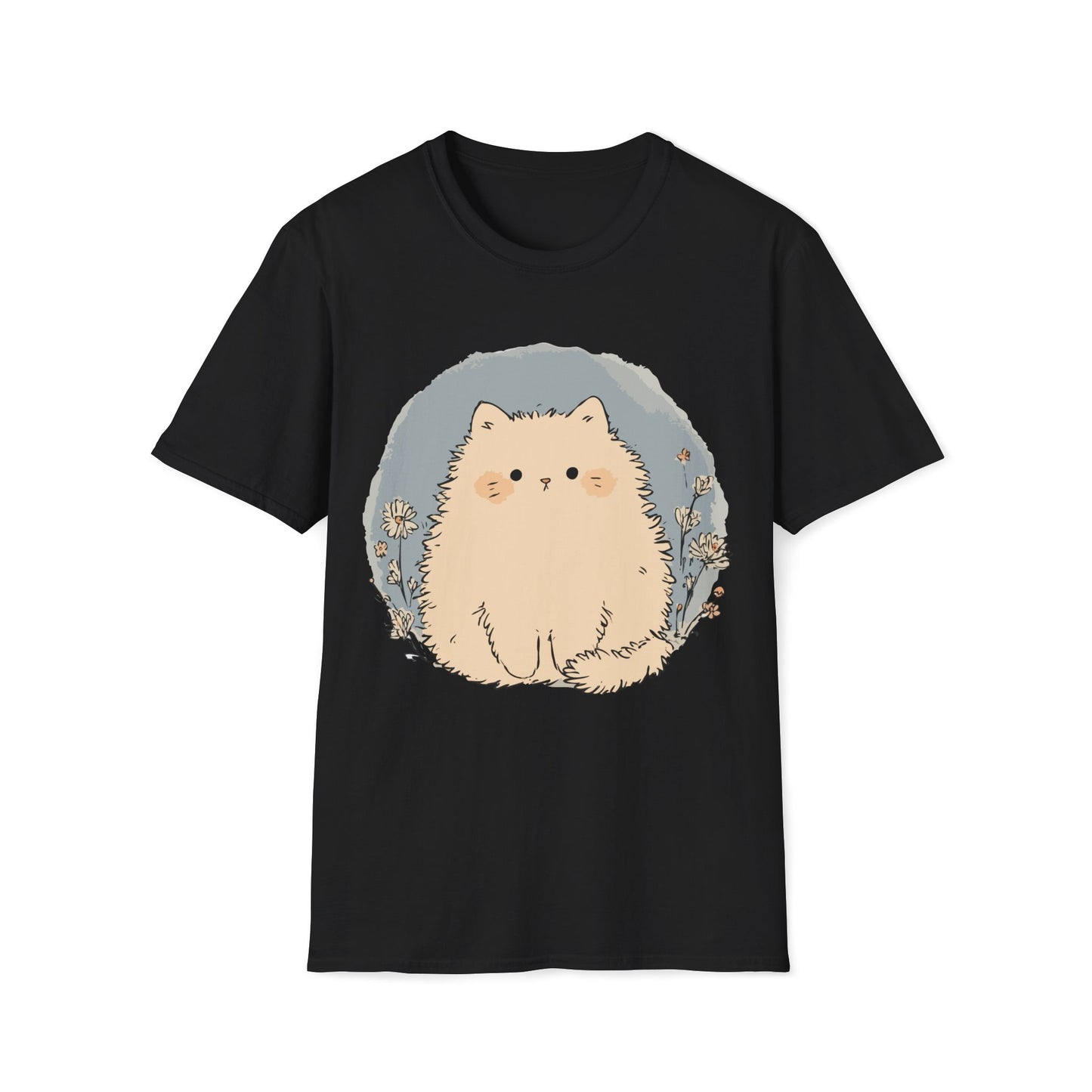 Soft Bloom Kitty – Gentle Floral Aesthetic Cat Tee