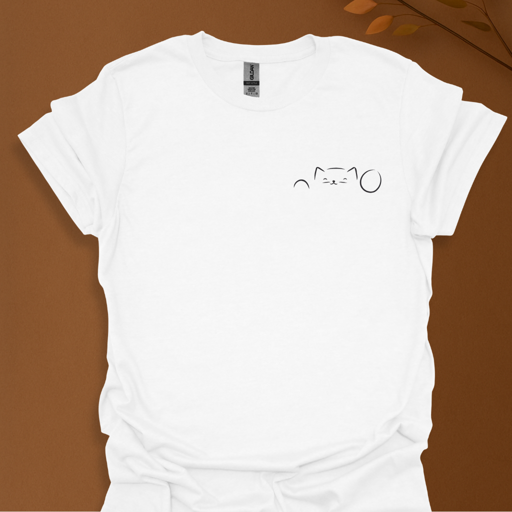 Peekaboo Cat Minimalist T-Shirt