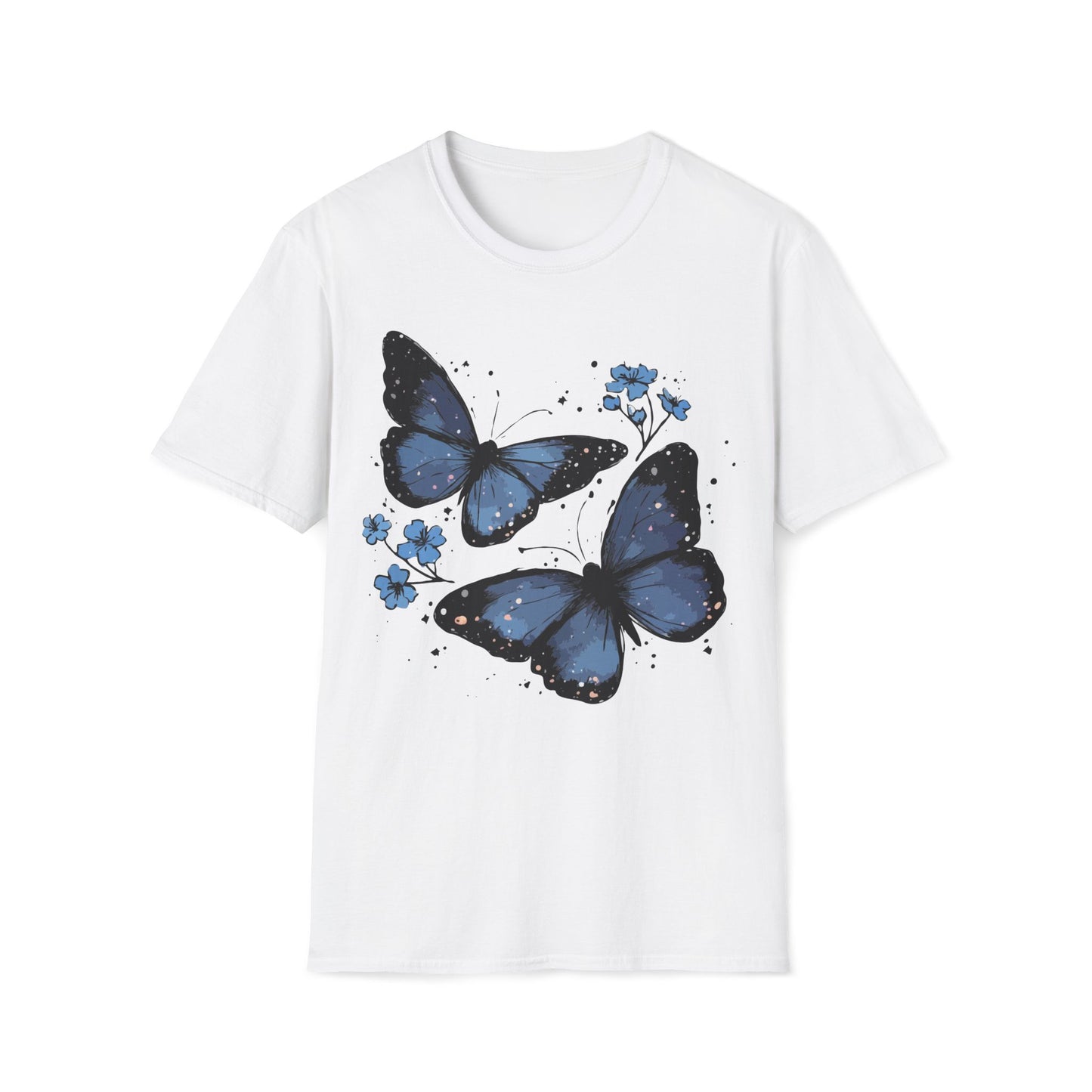 Butterfly T-Shirt - Blue Floral Nature Aesthetic Tee