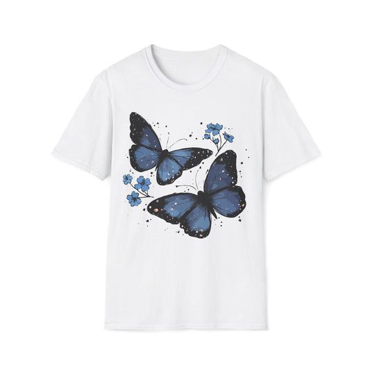 Butterfly T-Shirt - Blue Floral Nature Aesthetic Tee