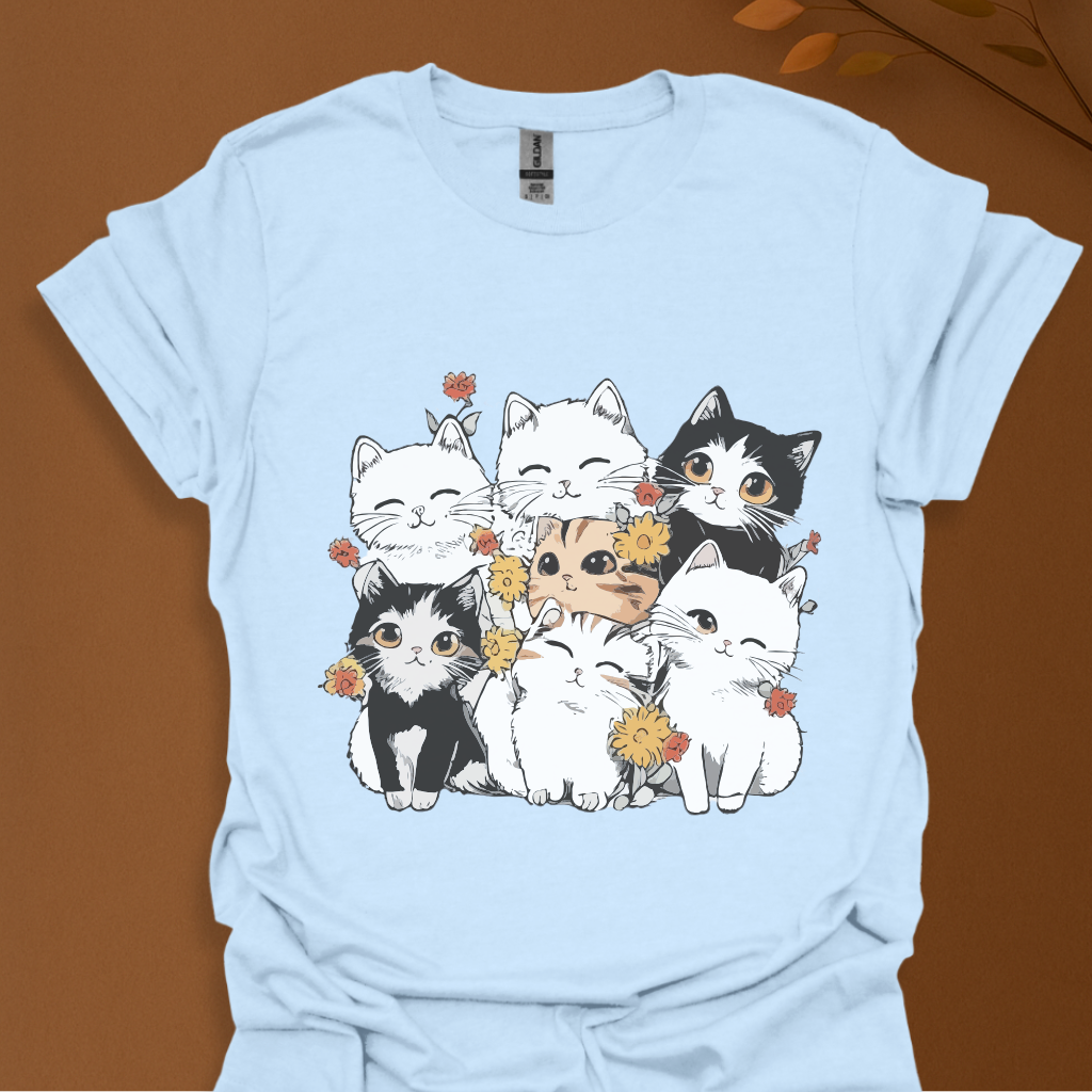 Purrfectly Bloomed – Cute Floral Cat T-Shirt