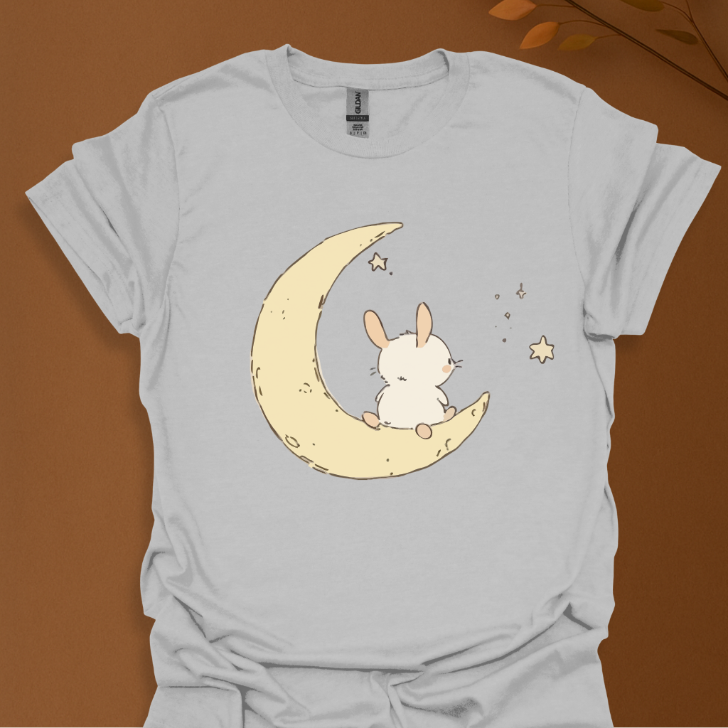 Bunny on the Moon – Dreamy Minimalist T-Shirt