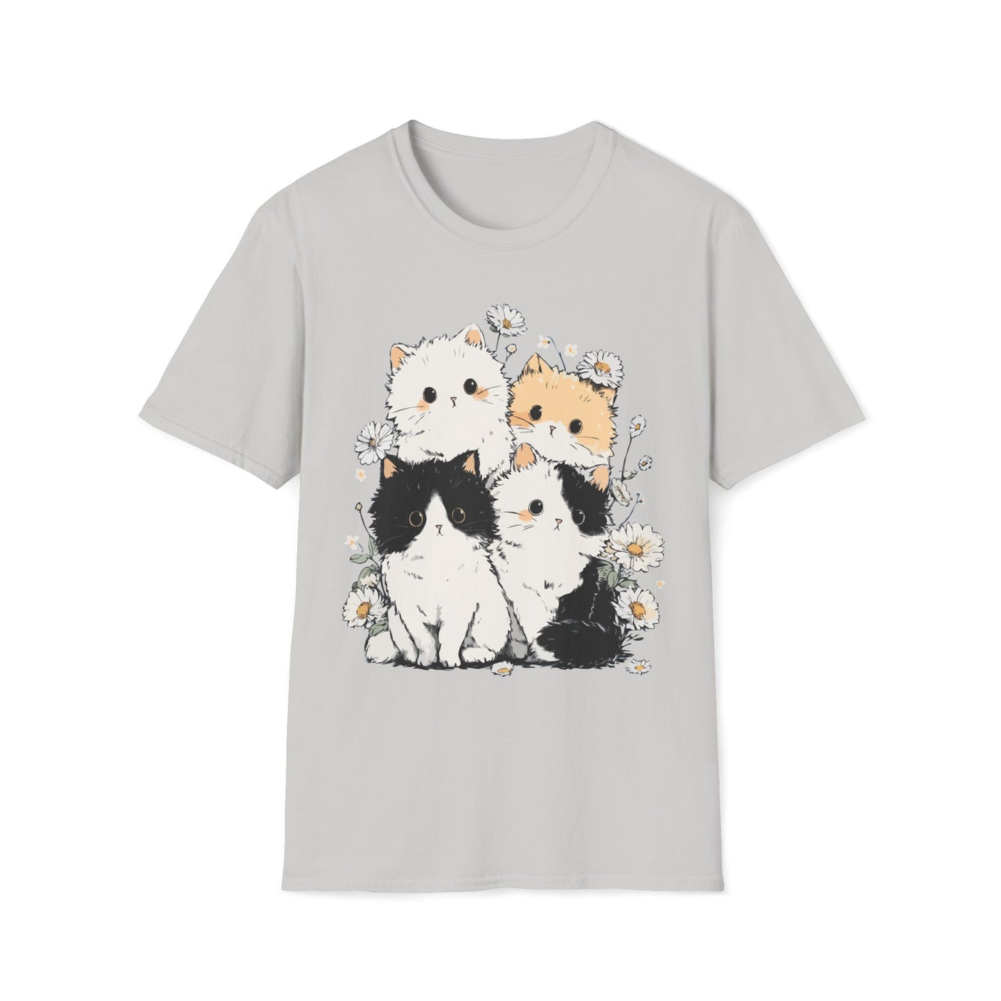 Daisy Friends – Cute Cat Group Floral Tee