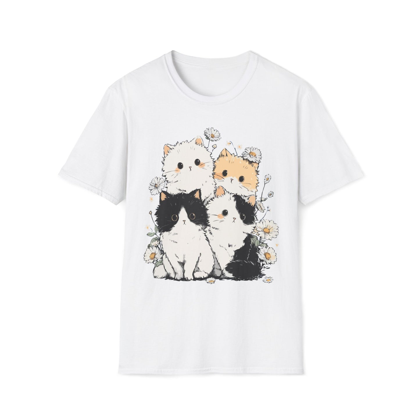 Daisy Friends – Cute Cat Group Floral Tee