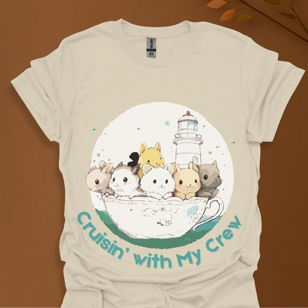 Cruisin’ with My Crew – Cute Animal Teacup T-Shirt