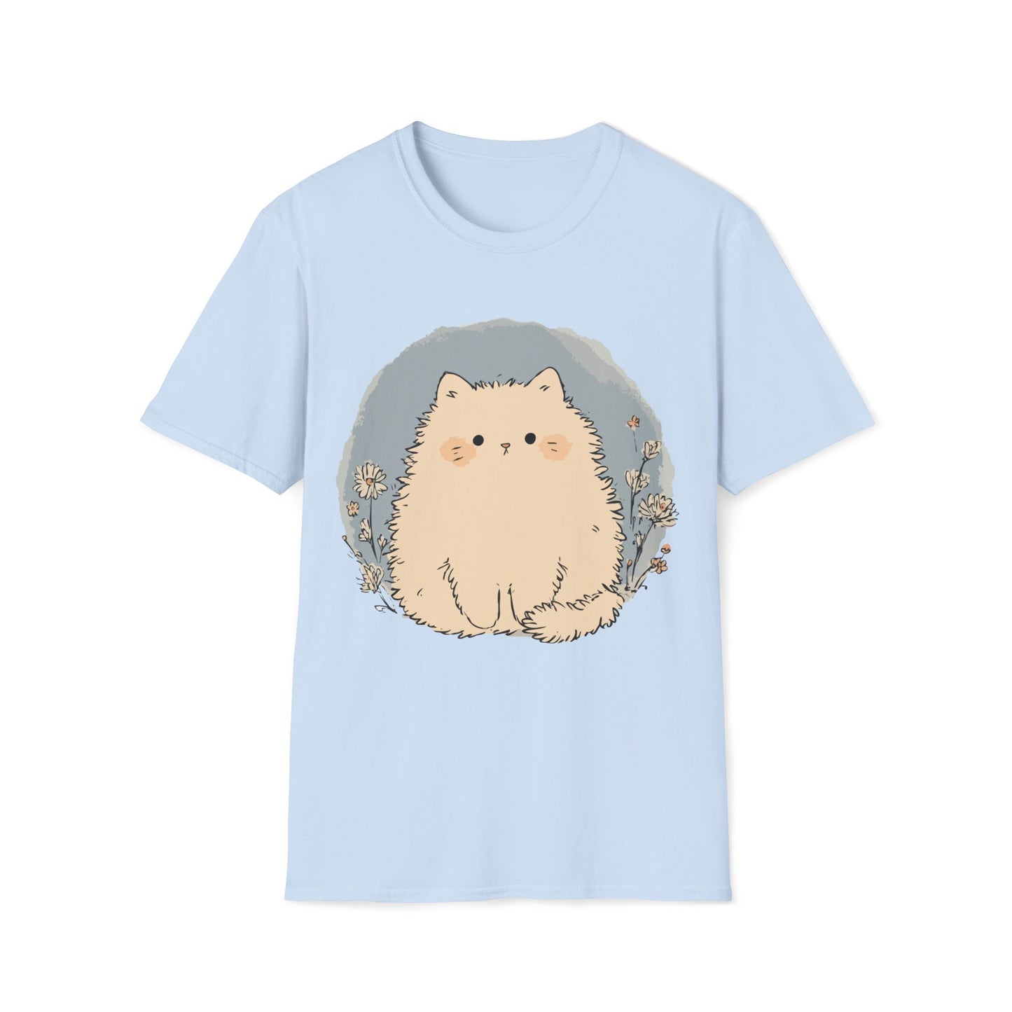 Soft Bloom Kitty – Gentle Floral Aesthetic Cat Tee
