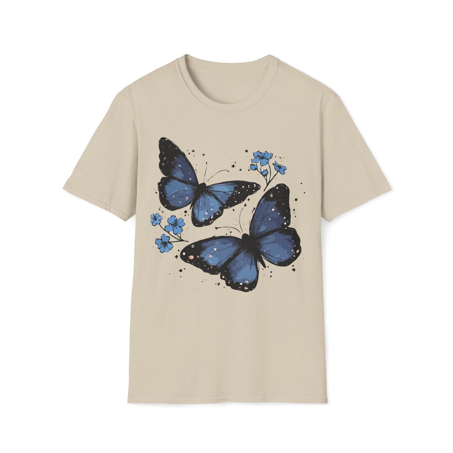 Butterfly T-Shirt - Blue Floral Nature Aesthetic Tee