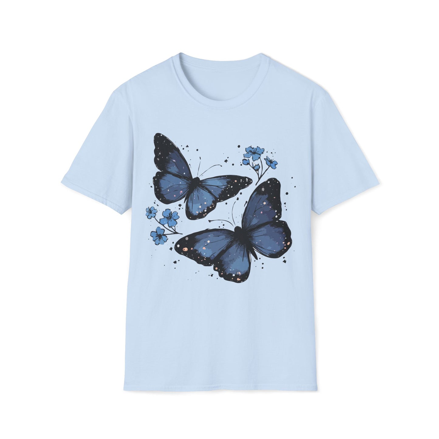 Butterfly T-Shirt - Blue Floral Nature Aesthetic Tee