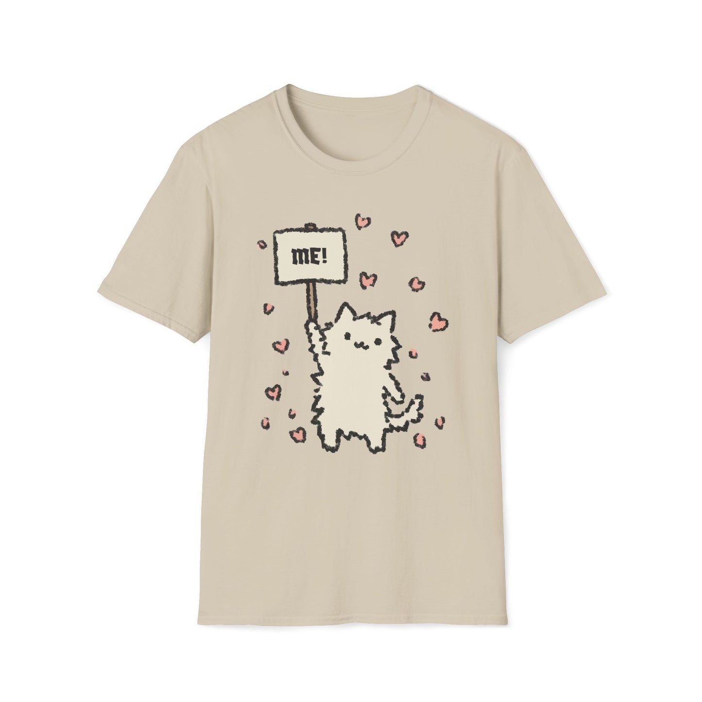 Pick Me! – Adorable Sign-Holding Cat T-Shirt
