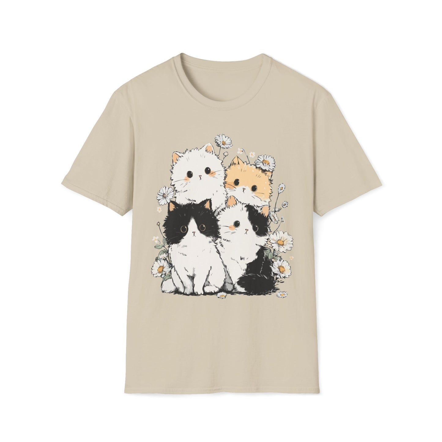 Daisy Friends – Cute Cat Group Floral Tee