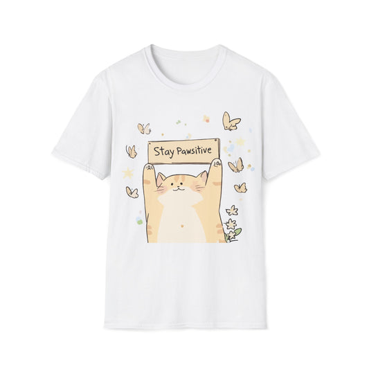 Stay Pawsitive – Cute Cat Motivation T-Shirt