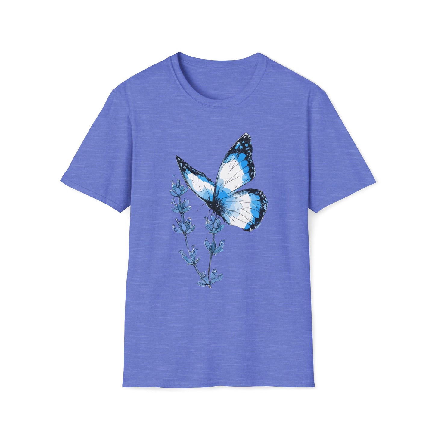 Blue Monarch & Lavender – Watercolor Butterfly Aesthetic Tee