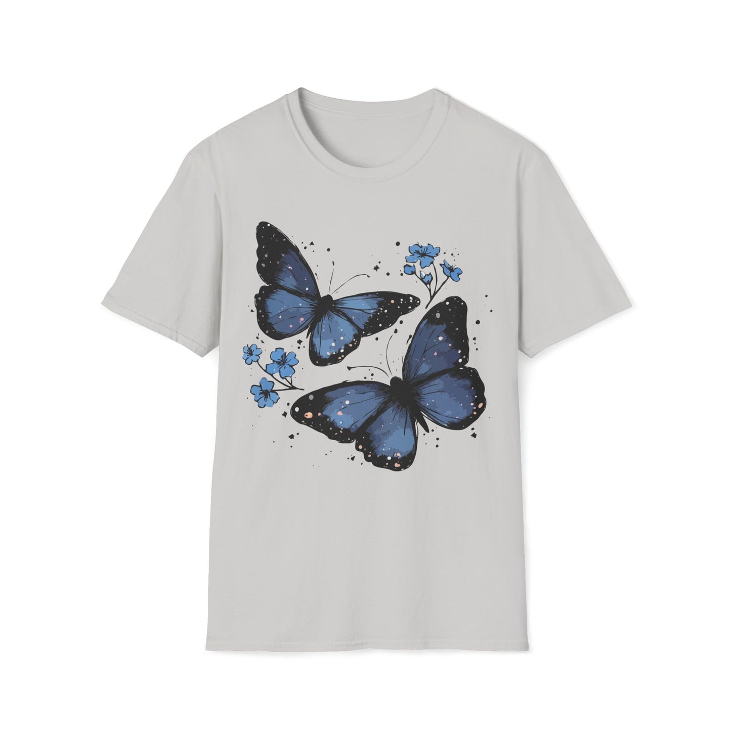 Butterfly T-Shirt - Blue Floral Nature Aesthetic Tee