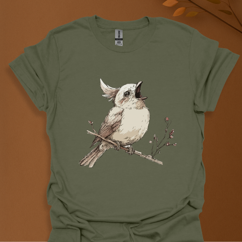 Just Out Here Yelling – Cute Emotional Bird T-Shirt